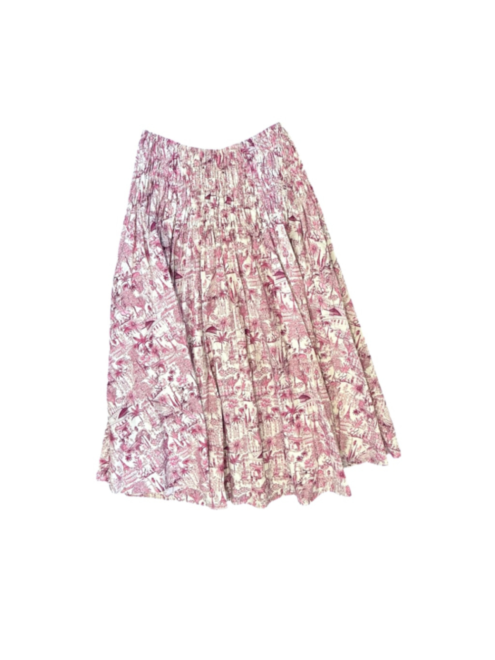 Maje Skirt, Pink Midi Women's size 36 Paris Toile Print